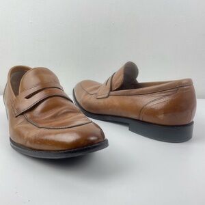 Joseph Abboud Tan Leather Clarence 9.5 Slip on Loafer